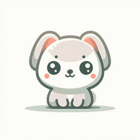 Cute cartoon dog. Vector illustration of a dog on a white background.のイラスト素材