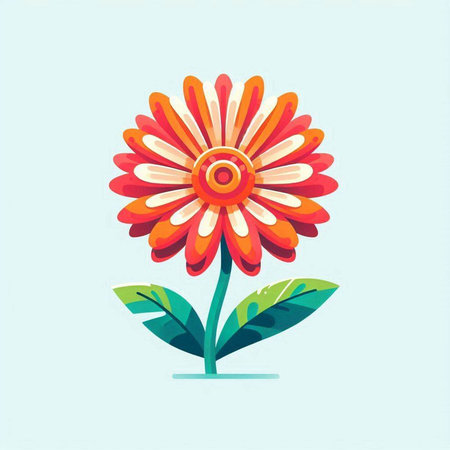 Flower icon. Colorful vector illustration for web design or print.のイラスト素材