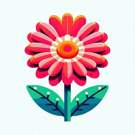 Flower icon on white background. Vector illustration in flat style.のイラスト素材