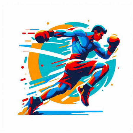 Boxing. The athlete is engaged in boxing. Vector illustration.のイラスト素材