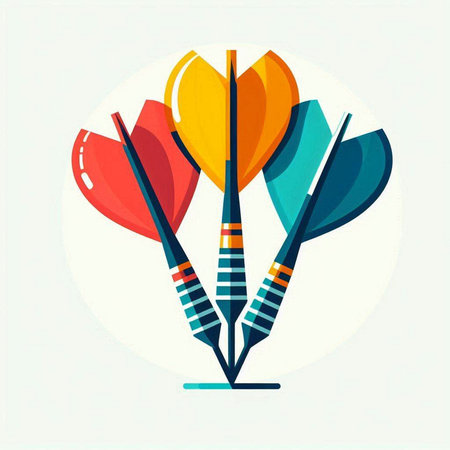 Darts in flat style. Colorful vector illustration of darts.のイラスト素材