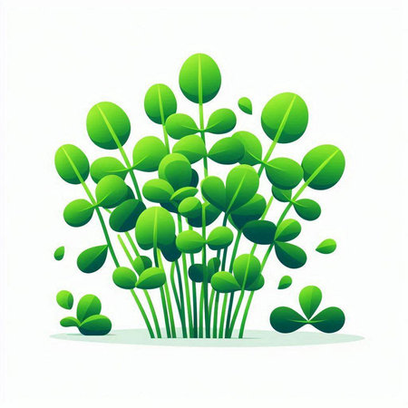 Microgreens on a white background. Vector illustration, EPS 10のイラスト素材