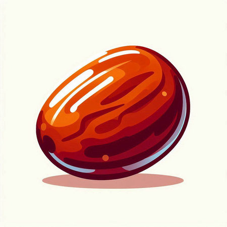 Illustration of a red date fruit isolated on a white background.のイラスト素材