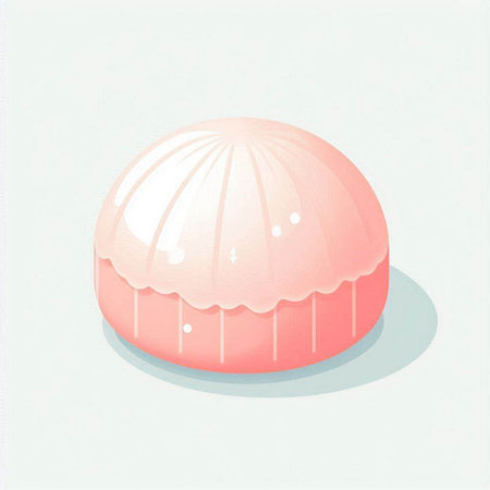 Illustration of a pink round cake on a white background, vector illustrationのイラスト素材