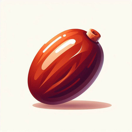 Illustration of a jujube with shadow on a white backgroundのイラスト素材