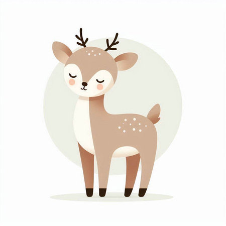 Cute reindeer on white background. Vector Illustration.のイラスト素材