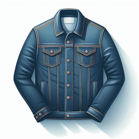 Men's leather jacket on a white background. 3d rendering.のイラスト素材