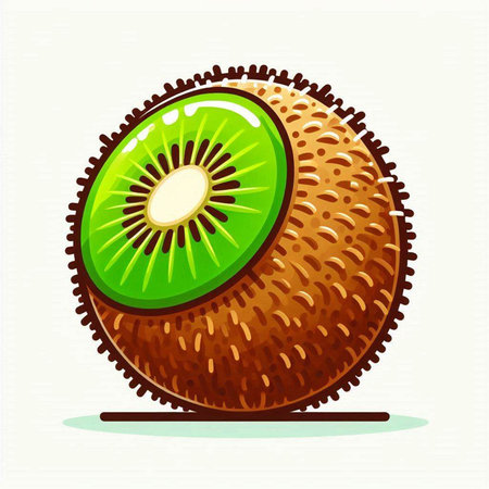 Kiwi fruit isolated on white background. Kiwi vector illustration.のイラスト素材