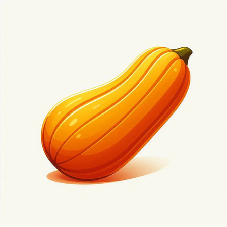 Illustration of a fresh orange zucchini isolated on a white backgroundのイラスト素材