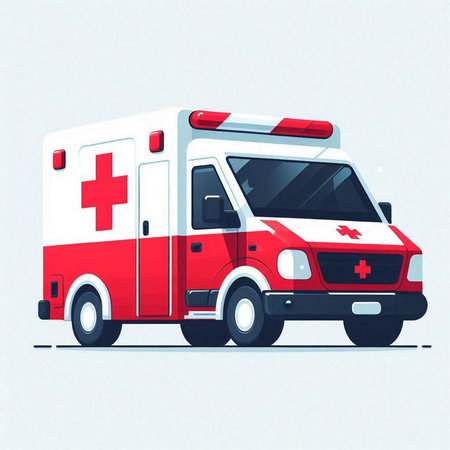 Ambulance car. Ambulance vehicle. Vector illustration.のイラスト素材