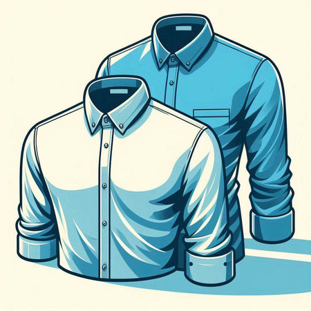 Illustration of a men's shirt on a light background, vectorのイラスト素材