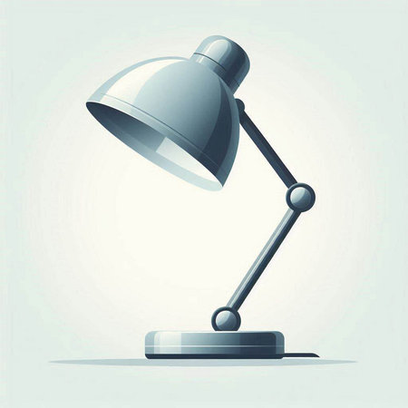 Illustration of a desk lamp on a light background. Vector illustrationのイラスト素材