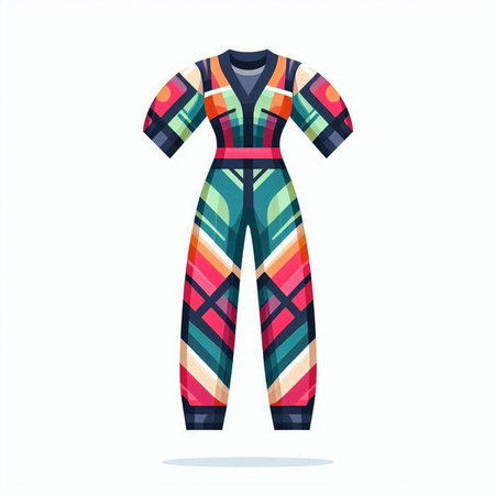 Colored jumpsuit isolated on a white background. Vector illustration.のイラスト素材