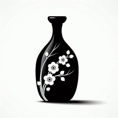 Vase with floral ornament on a white background. Vector illustration.のイラスト素材