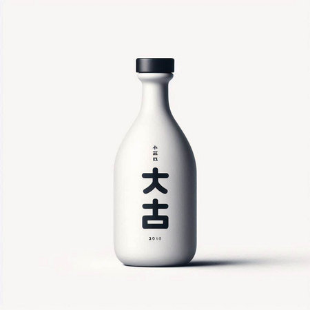3d rendering of a sake bottle isolated on a white background.のイラスト素材