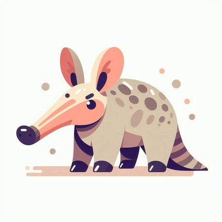 Cute cartoon armadillo. Vector illustration of a wild animal.のイラスト素材