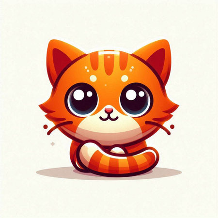 Cute orange cat with big eyes. Vector cartoon character illustration.のイラスト素材