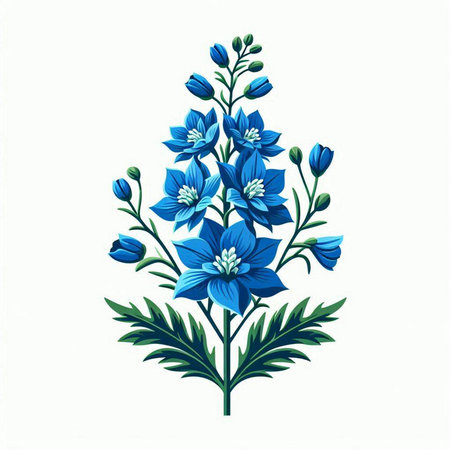 Blue flowers. Isolated on a white background. Vector illustration.のイラスト素材