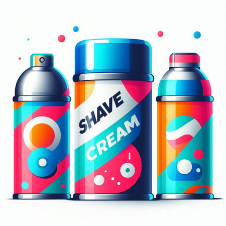 Spray cans of paint on a white background. Vector illustration.のイラスト素材