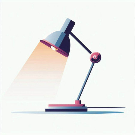 Illustration of a desk lamp. Vector illustration in flat style.のイラスト素材