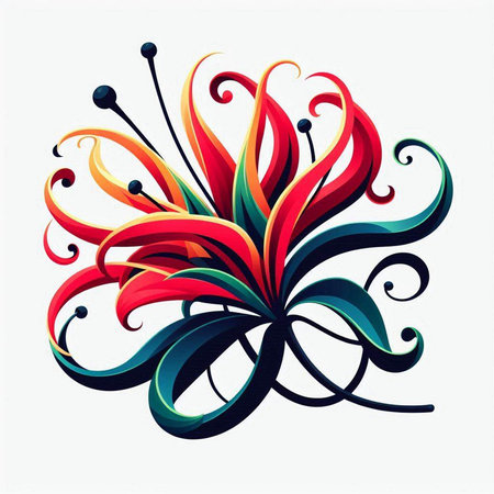 abstract colorful flower on white background, vector art illustration eps10のイラスト素材