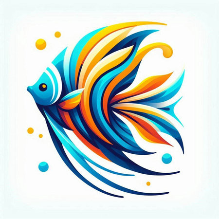 Colorful fish on white background. Vector illustration for your design.のイラスト素材
