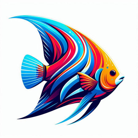 Colorful abstract fish isolated on a white background. Vector illustration.のイラスト素材
