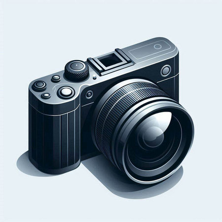 Digital SLR camera on white background. Vector illustration. Eps 10.のイラスト素材