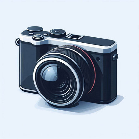 Retro camera on a white background. Vector illustration. Eps 10のイラスト素材