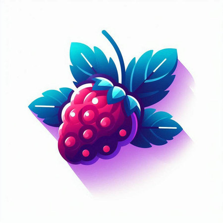 Raspberry vector icon on white background. Illustration of berry.のイラスト素材