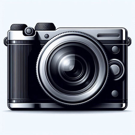 Digital SLR camera on a white background. Eps 10 vector file.のイラスト素材