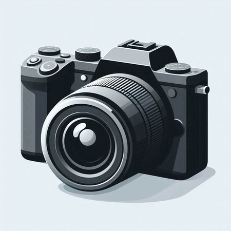 Digital camera on the white background. Vector illustration. Eps 10.のイラスト素材