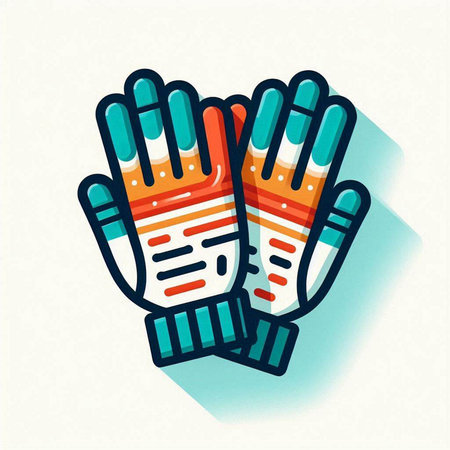 Hands in protective gloves. Vector illustration of a protective glove.のイラスト素材