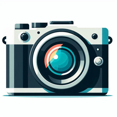 Retro photo camera on white background. Vector illustration. Eps 10のイラスト素材