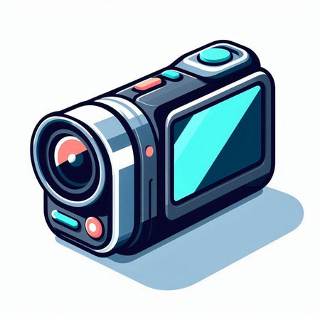 Illustration of a camera on a white background. Vector illustration.のイラスト素材