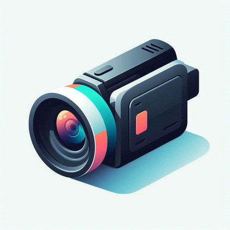 Camera icon. Isometric illustration of camera vector icon for web designのイラスト素材