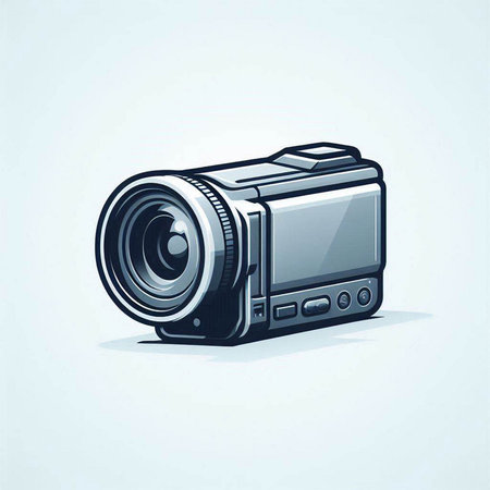 Digital camera on a white background. Vector illustration. Eps 10.のイラスト素材