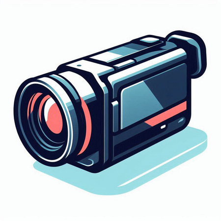 Camera on a white background. Vector illustration in a flat style.のイラスト素材