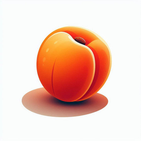 Vector illustration of a ripe apricot on a white background.のイラスト素材