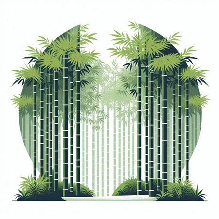 Bamboo forest vector illustration, isolated on white background. EPS10のイラスト素材