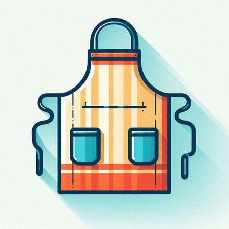 Apron icon, vector illustration. Flat design style with long shadow.のイラスト素材