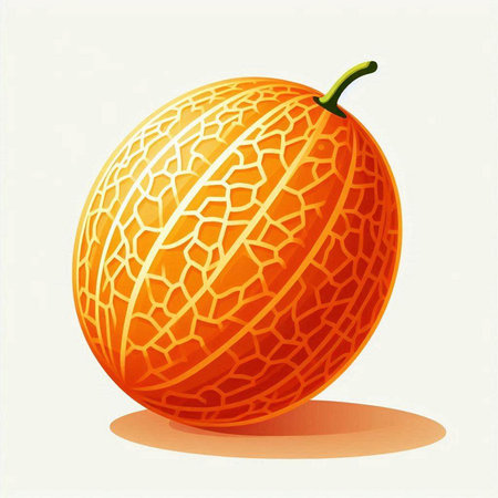 Melon on a white background, vector illustration, eps10のイラスト素材