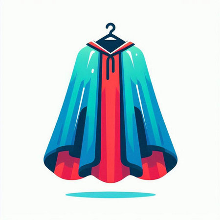 Vector illustration of blue and red cape isolated on a white background.のイラスト素材
