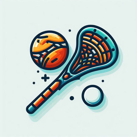 Tennis racket and ball, hand drawn vector illustration in retro styleのイラスト素材