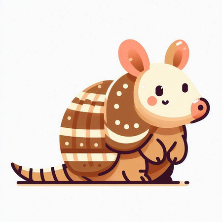 Cute cartoon rat on a white background. Vector illustration in flat style.のイラスト素材