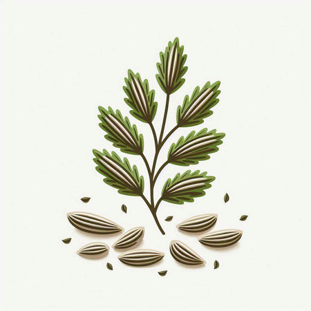Illustration of seeds on white background. Vector illustration of seeds.のイラスト素材