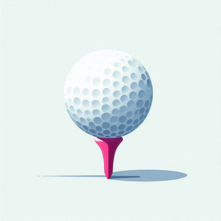 Golf ball on tee. Vector illustration of golf ball on teeのイラスト素材