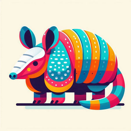 Cute cartoon colorful antistress animal. Colorful vector illustration.のイラスト素材