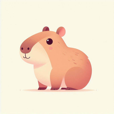 Cute hamster on white background. Vector illustration in retro style.のイラスト素材