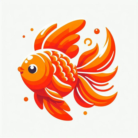 Goldfish on white background. Vector illustration of a goldfish.のイラスト素材